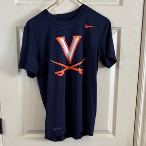 Nike Navy and Orange Virginia Tee